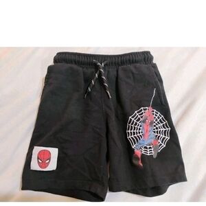 Marvel Black Kids Shorts with Spider-Man Design